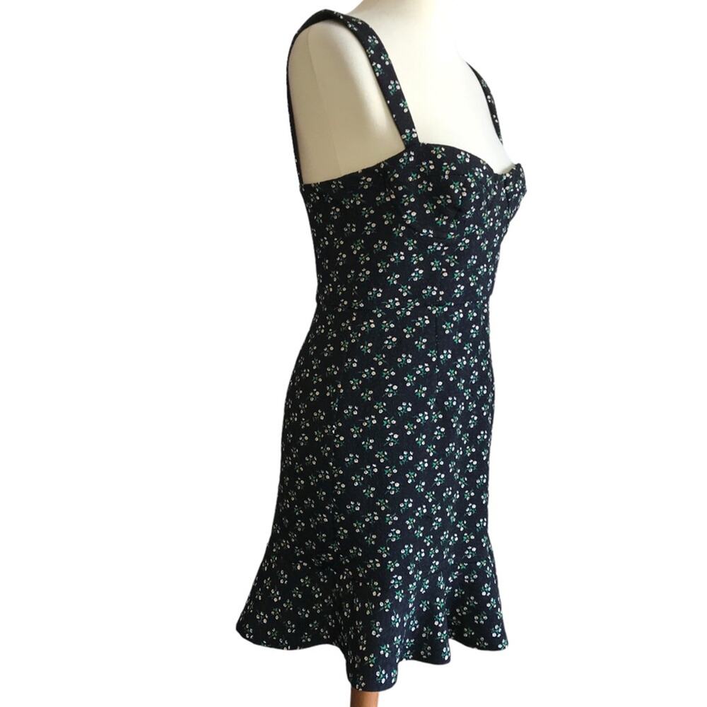 Anthropologie Hutch Black Mini Ditsy Floral Corset Boning Cocktail Party Dress S - Picture 7 of 14